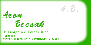 aron becsak business card